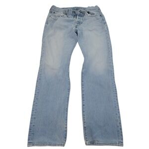 Levi's 501 Jeans Men's 32x32 Straight Leg Button Fly Light Wash Thrashed Grunge